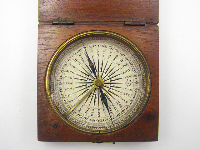Victorian Francis Barker Pocket Compass in mahogany case
